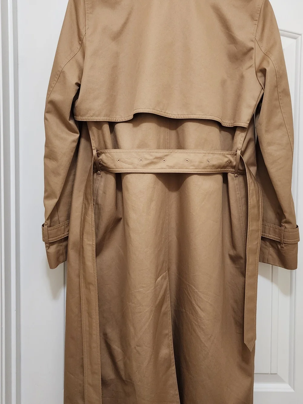 Burberry Long Check Collar Gabardine Trench Coat - Picture 6 of 10